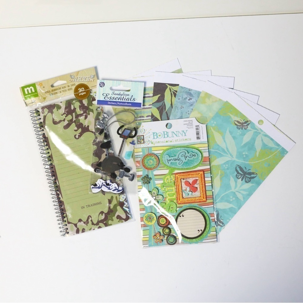 Set of scrapbooking materials new military journaling base gym stickers paper